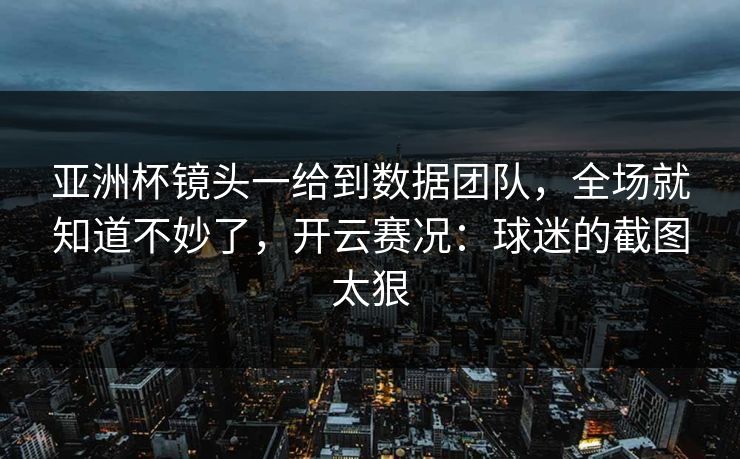 亚洲杯镜头一给到数据团队,全场就知道不妙了,开云赛况:球迷的截图太狠 亚洲杯镜头一给到数据团队,全场就知道不妙了,开云赛况:球迷的截图太狠