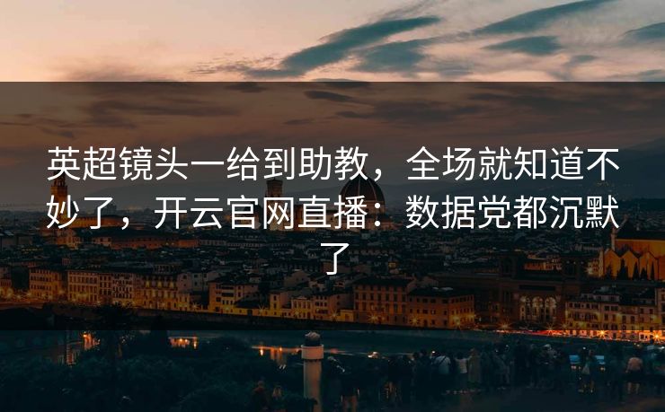英超镜头一给到助教，全场就知道不妙了，开云官网直播：数据党都沉默了