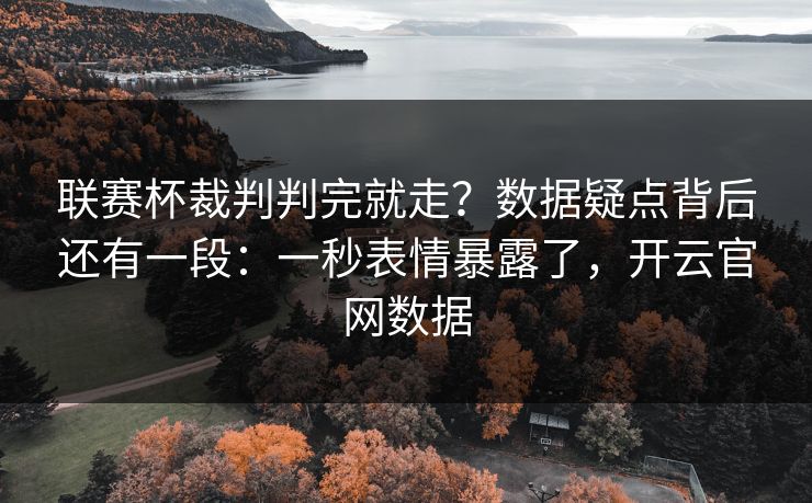 联赛杯裁判判完就走？数据疑点背后还有一段：一秒表情暴露了，开云官网数据