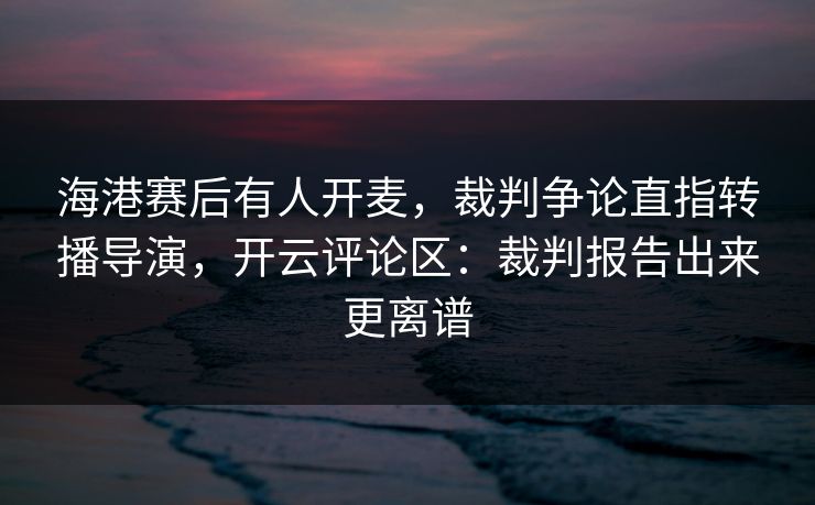 海港赛后有人开麦，裁判争论直指转播导演，开云评论区：裁判报告出来更离谱