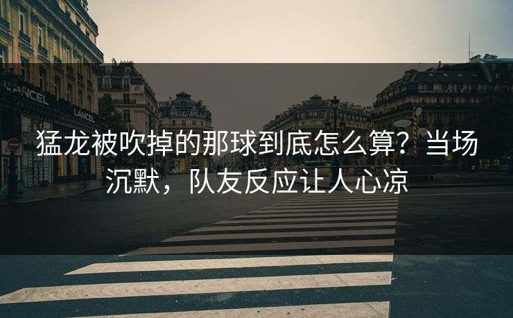 猛龙被吹掉的那球到底怎么算？当场沉默，队友反应让人心凉