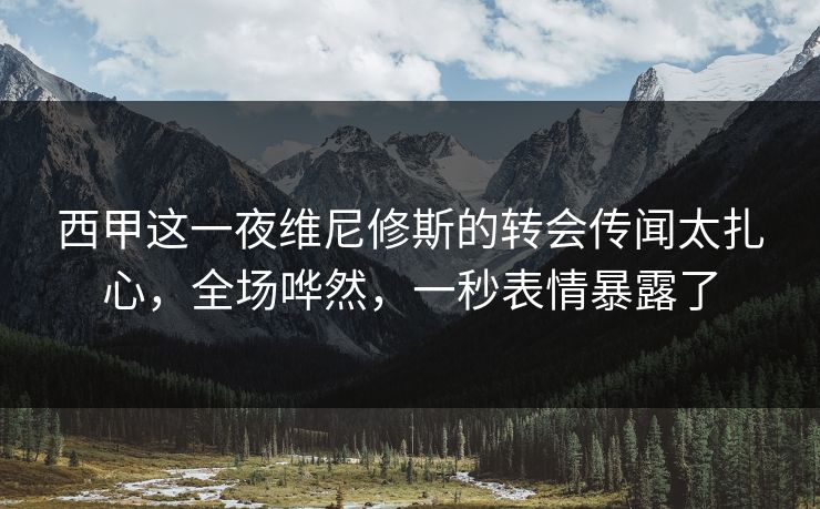 西甲这一夜维尼修斯的转会传闻太扎心，全场哗然，一秒表情暴露了